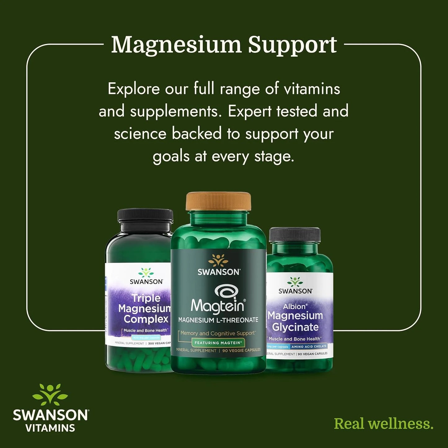 Swanson Triple Magnesium Complex, 400 mg, 100 Caps, 4 Pack