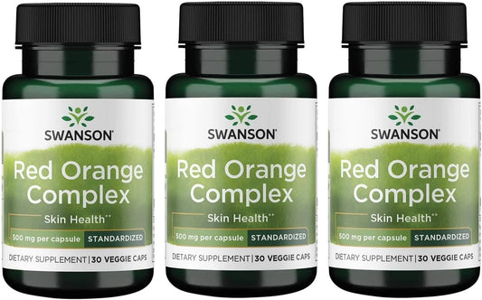 Swanson Red Orange Complex 500 Milligrams, 30 Veg Capsules, 3 Pack