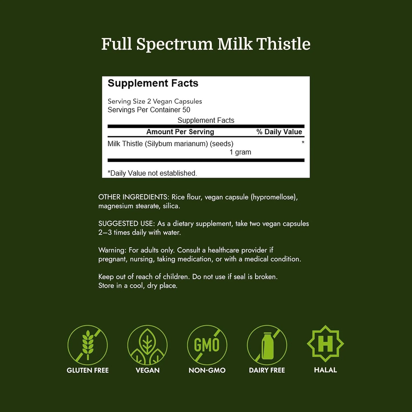 Swanson Full Spectrum Milk Thistle, 500 mg, 100 Vegan Capsules