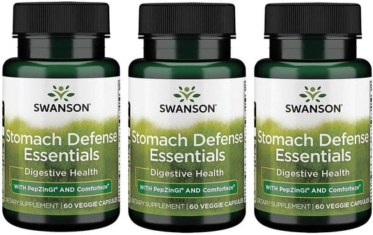 Swanson Stomach Defense Essentials, 60 Veg Capsules, 3 Pack