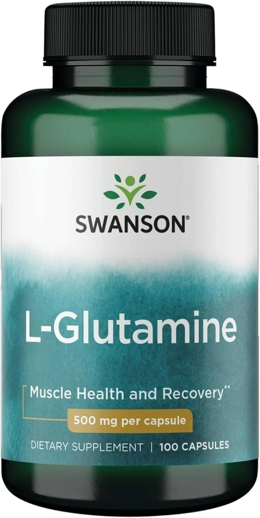 Swanson Amino Acid L-Glutamine 500 mg, 100 Capsules