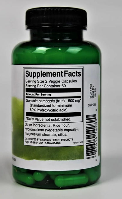 Swanson Garcinia Cambogia 250 mg, 120 Vegan Capsules