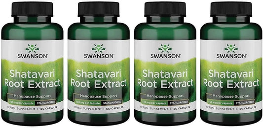 Swanson Shatavari Ayurvedic Female Rejuvenator 500 mg, 120 Capsules, 4 Pk