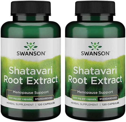 Swanson Shatavari Ayurvedic Female Rejuvenator 500 mg, 120 Capsules, 2 Pk