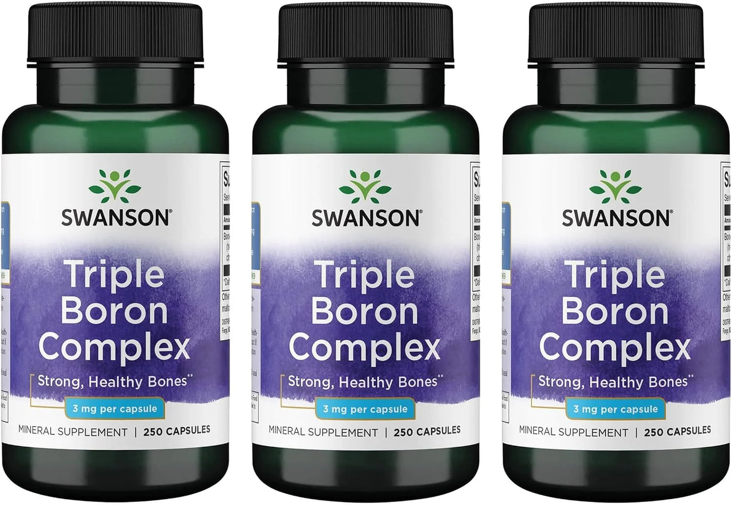 Swanson Triple Boron Complex Bone and Joint Health, 250 Caps, 3 Pk