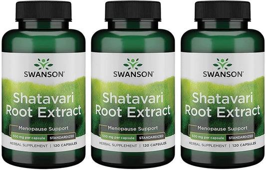 Swanson Shatavari Ayurvedic Female Rejuvenator 500 mg, 120 Capsules, 3 Pk