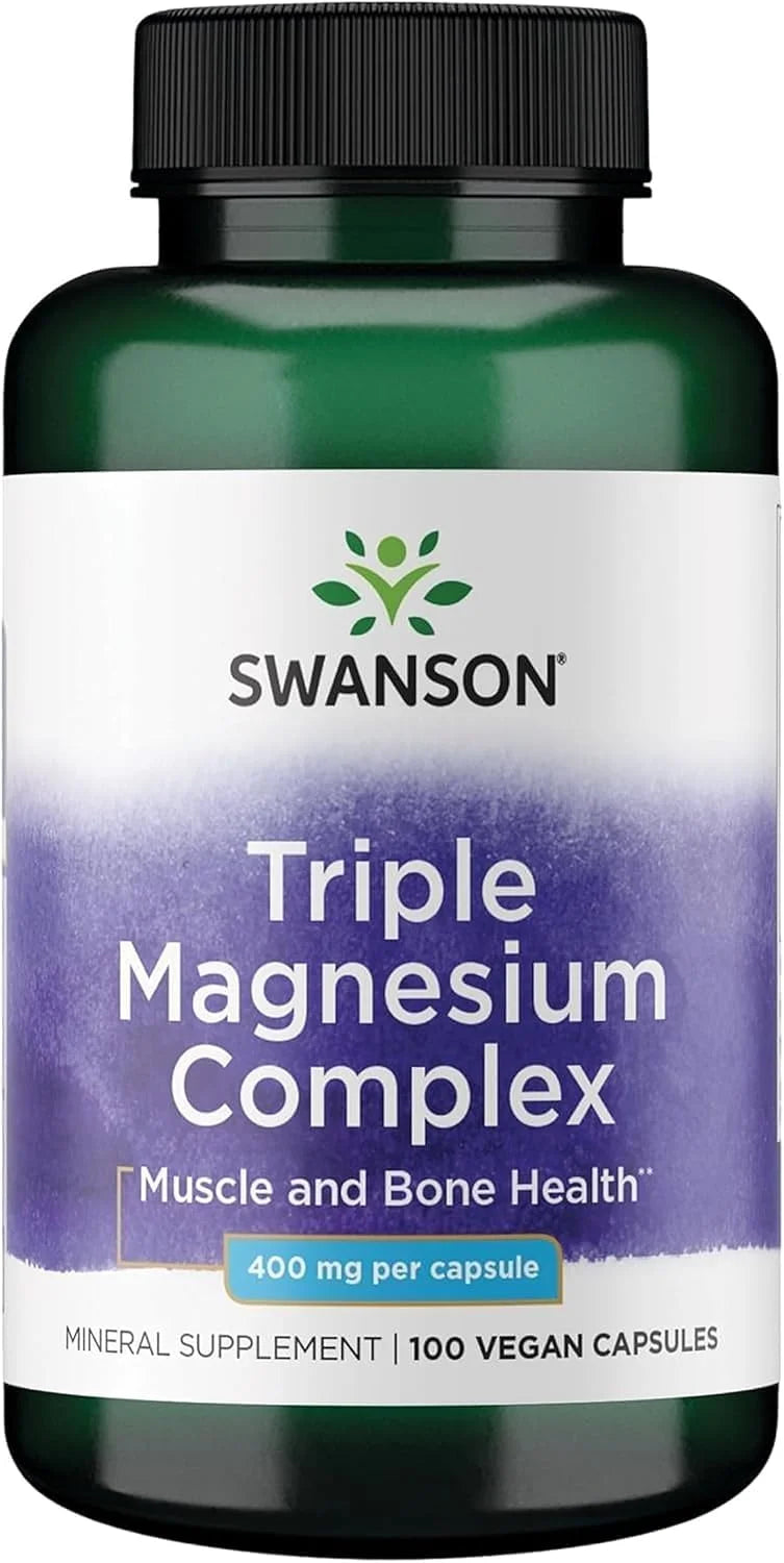 Swanson Triple Magnesium Complex, 100 Capsules, 400mg Each