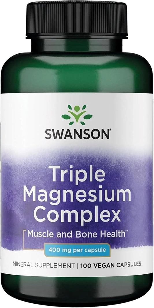 Swanson Triple Magnesium Complex, 100 Capsules, 400mg Each