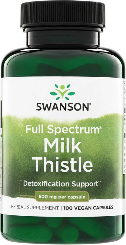 Swanson Full Spectrum Milk Thistle, 500 mg, 100 Vegan Capsules