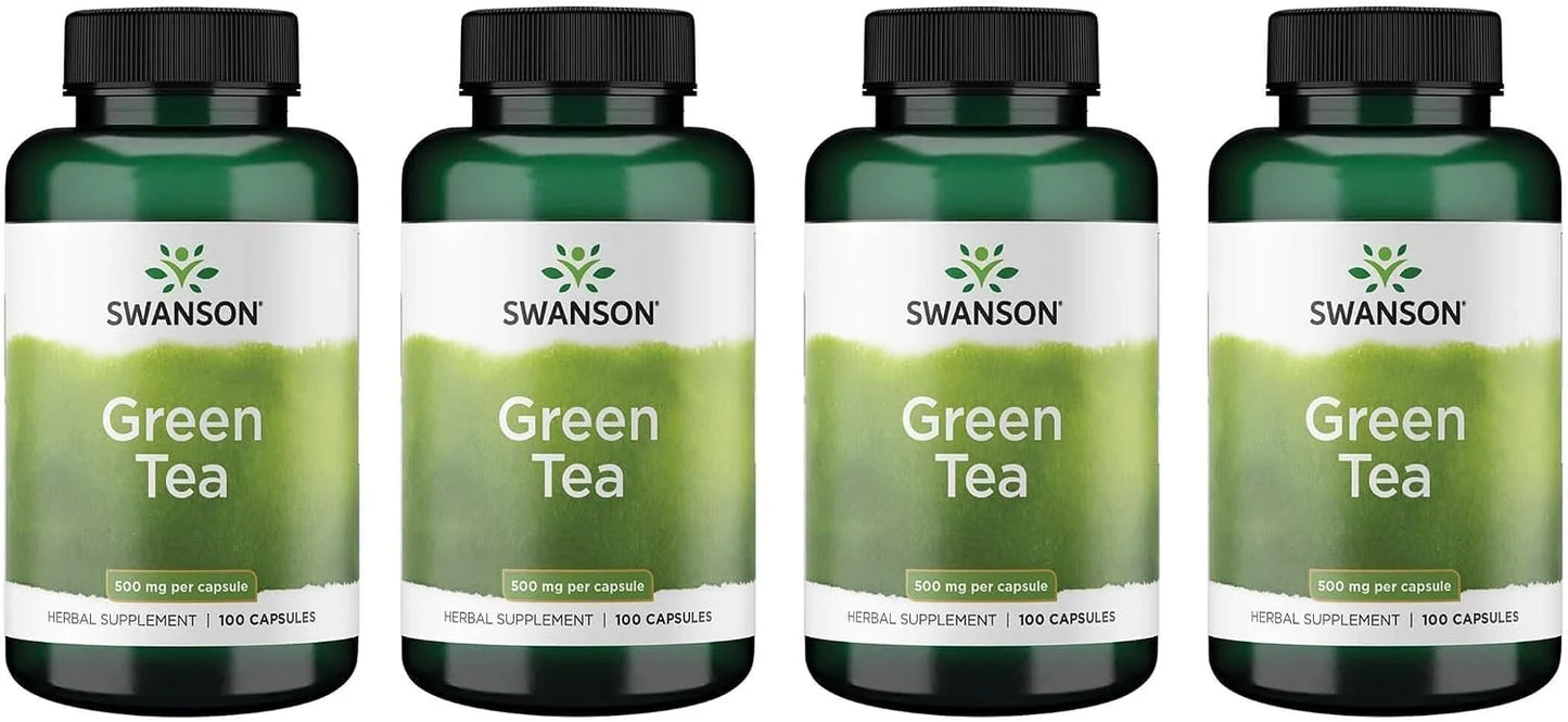 Swanson Green Tea Extract Antioxidant 500 mg, 100 Capsules, 4 Pack