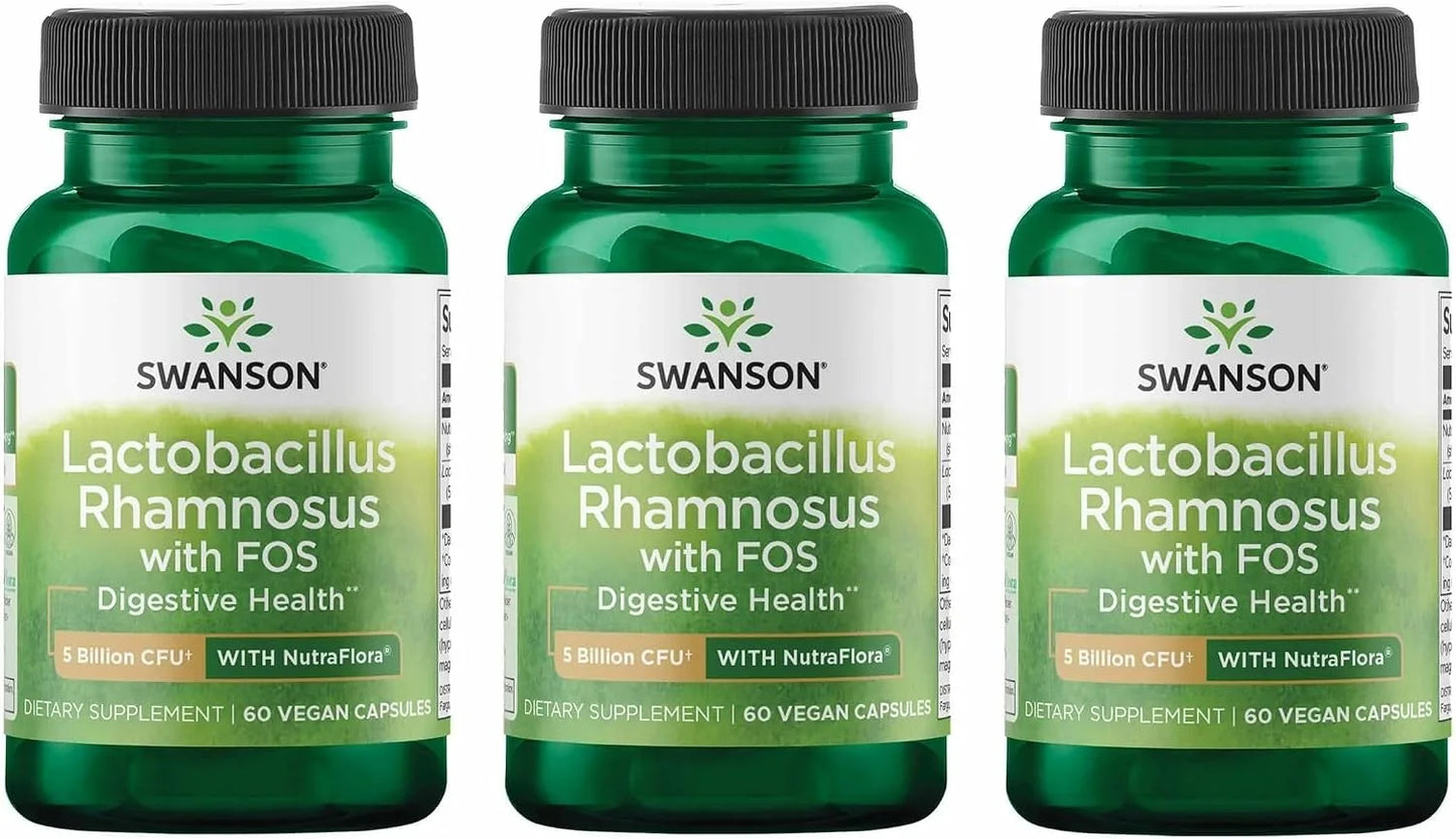 Swanson Lactobacillus Rhamnosus, 5 Billion CFU, 60 Veggie Caps, 3 Pack