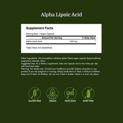 Swanson Alpha Lipoic Acid 300 mg, 120 Vegan Capsules
