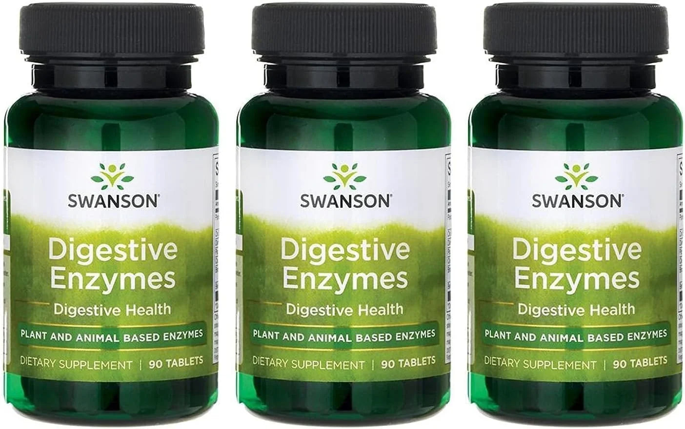 Swanson Digestive Enzymes, Digestive Health Support, 90 Tablets, 3 Bottles
