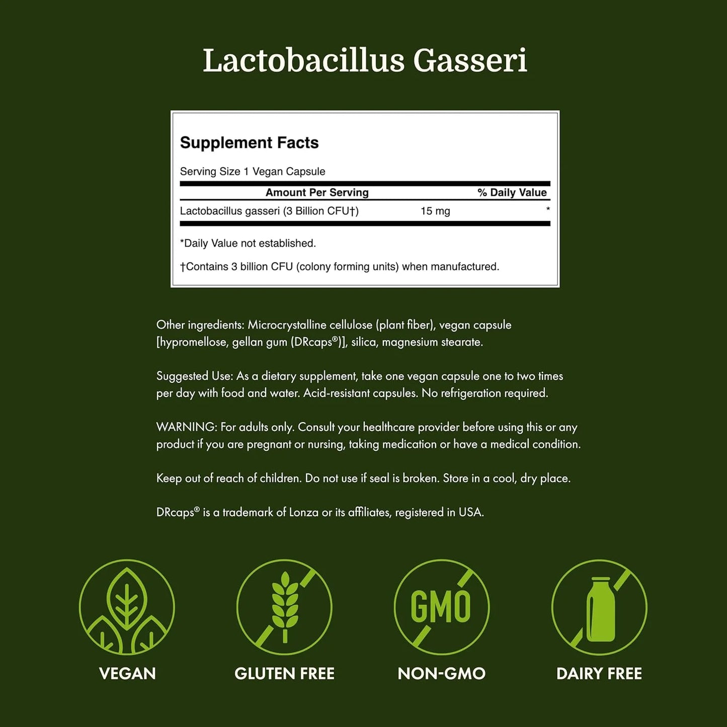 Swanson Lactobacillus Gasseri Probiotic, 3 Billion CFU, 60 Veg Caps, 2 Pk