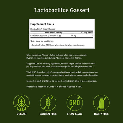 Swanson Lactobacillus Gasseri Probiotic, 3 Billion CFU, 60 Veg Caps, 2 Pk