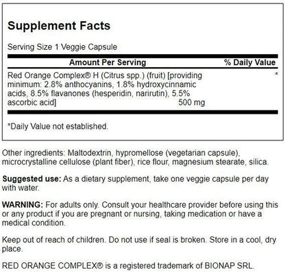 Swanson Red Orange Complex 500 Milligrams, 30 Veg Capsules, 3 Pack