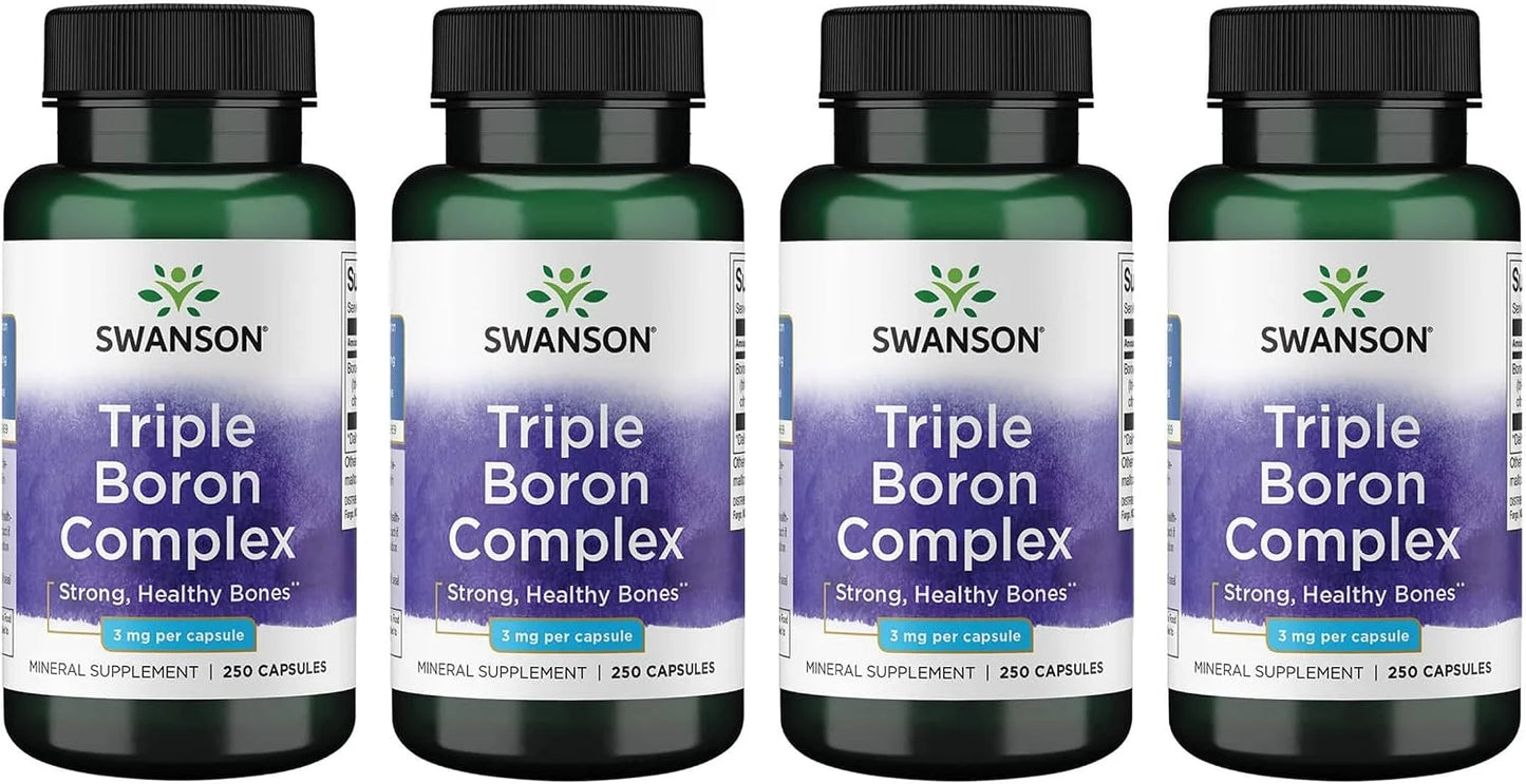 Swanson Triple Boron Complex Bone and Joint Health, 250 Caps, 4 Pk