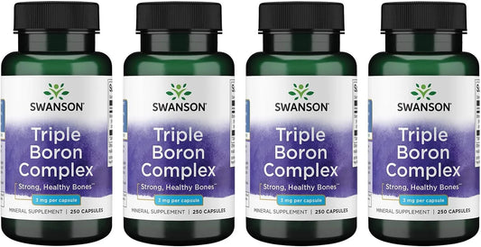Swanson Triple Boron Complex Bone and Joint Health, 250 Caps, 4 Pk