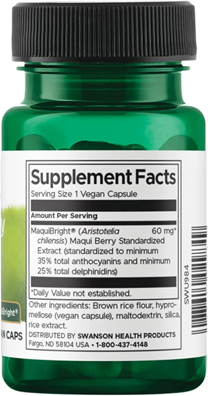 Swanson Maquibright 60 Milligrams, 30 Veg Capsules, 4 Pack