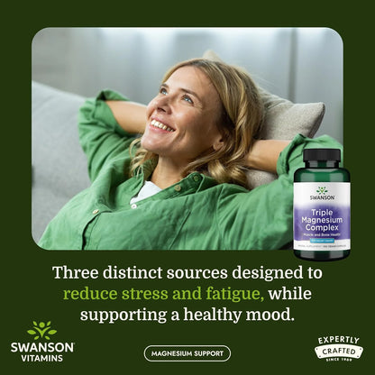 Swanson Triple Magnesium Complex, 400 mg, 100 Caps, 2 Pack