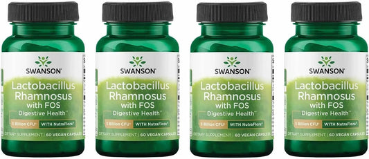Swanson Lactobacillus Rhamnosus, 5 Billion CFU, 60 Veggie Caps, 4 Pack