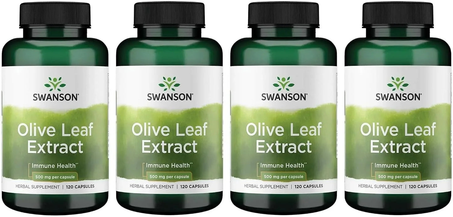 Swanson Olive Leaf Extract Immune Health, 500 mg, 120 Caps, 4 Pack