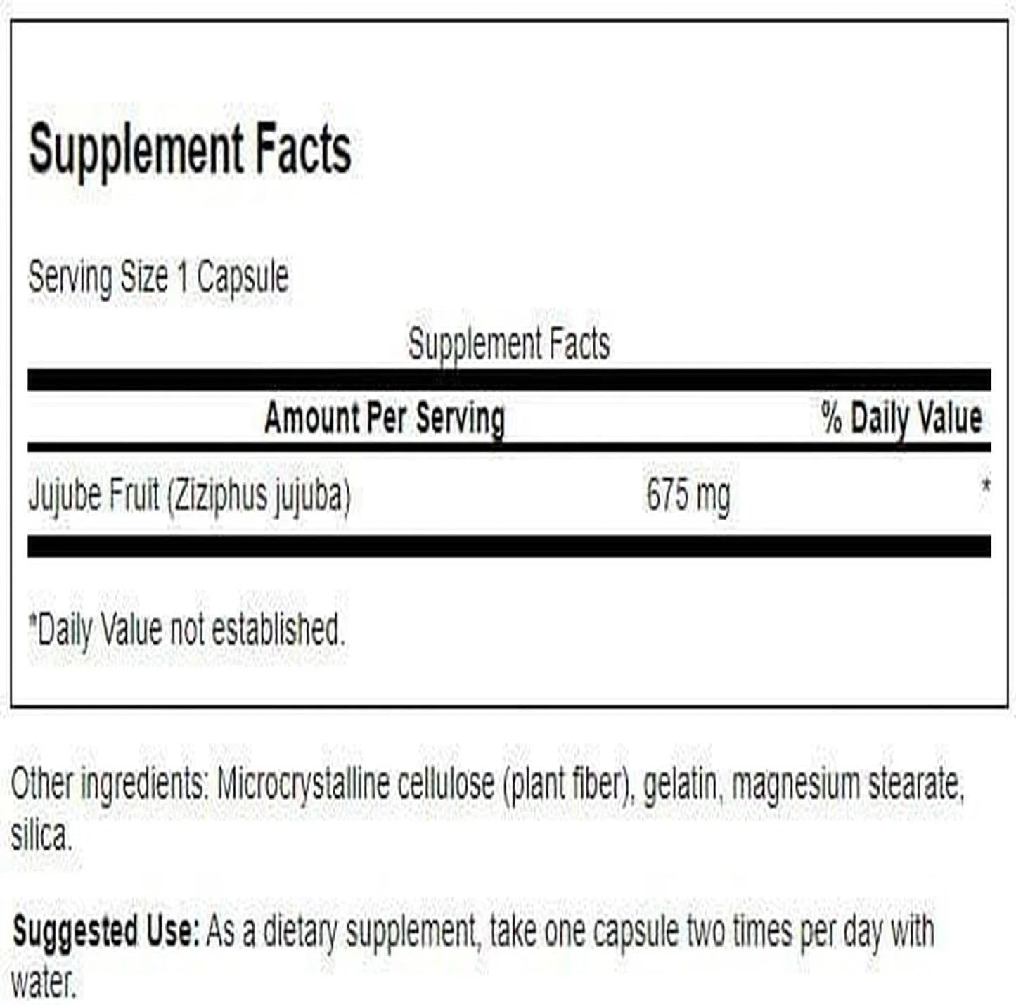 Swanson Jujube Fruit, Herbal Supplement, 675 mg, 60 Capsules