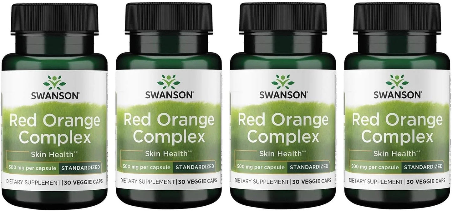 Swanson Red Orange Complex 500 Milligrams, 30 Veg Capsules, 4 Pack