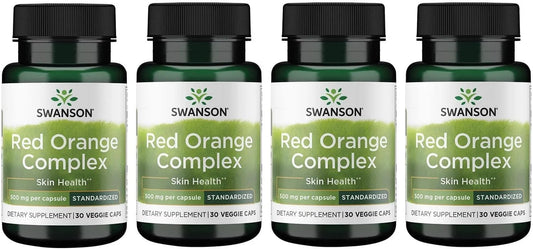 Swanson Red Orange Complex 500 Milligrams, 30 Veg Capsules, 4 Pack